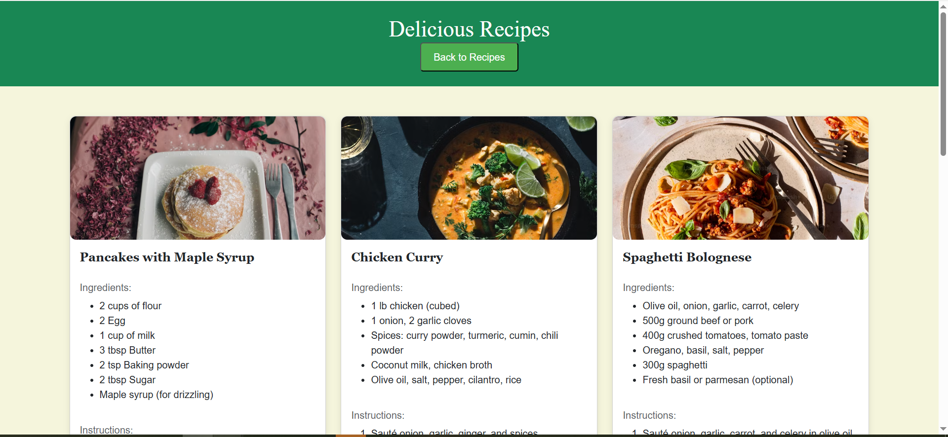 recipe page